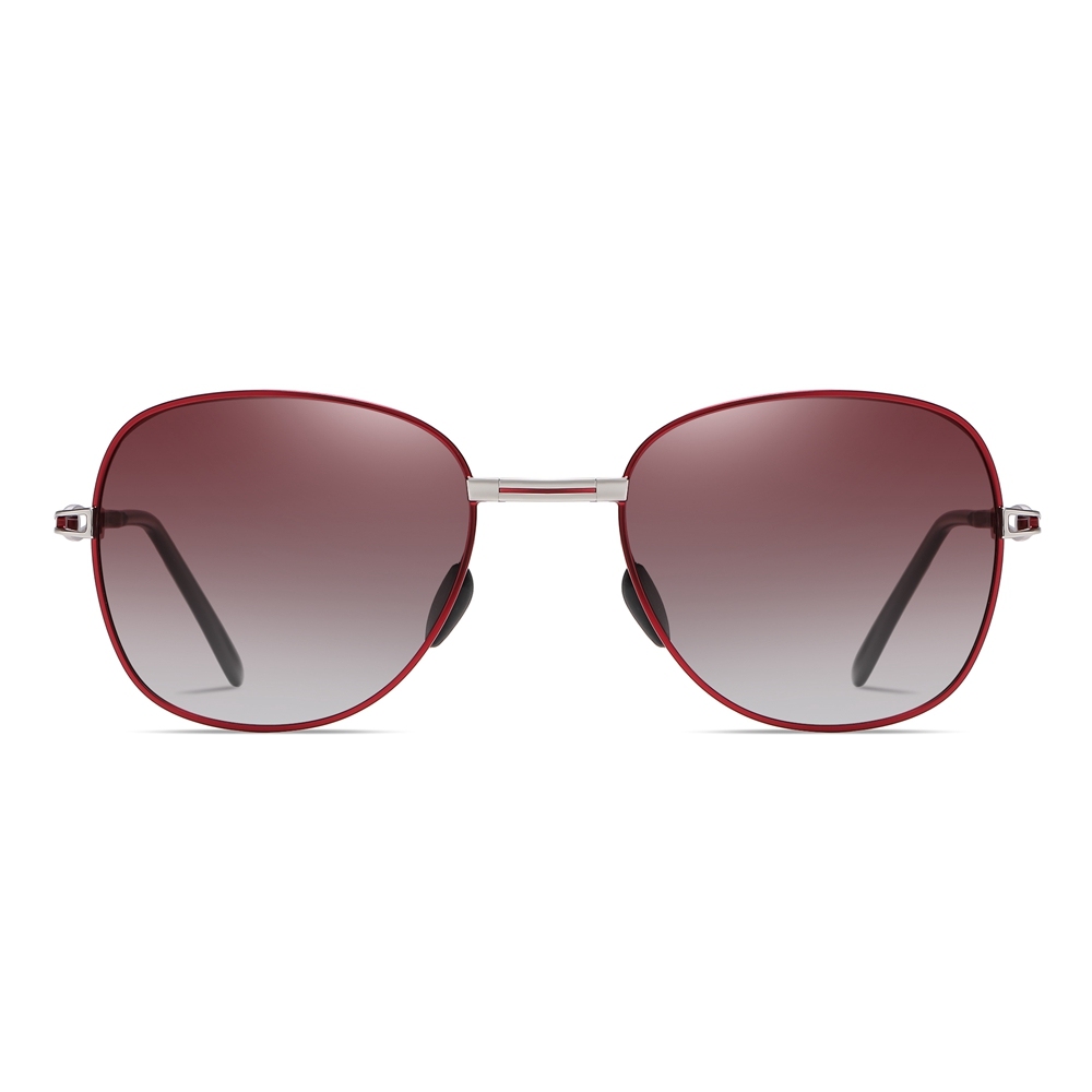 Wholesale Ladies Single Bridge Aviator Folding Polarized Glasses for Women's Vintage Oval Foldable Sunglasses with Rhinestones on Cut-out Temple