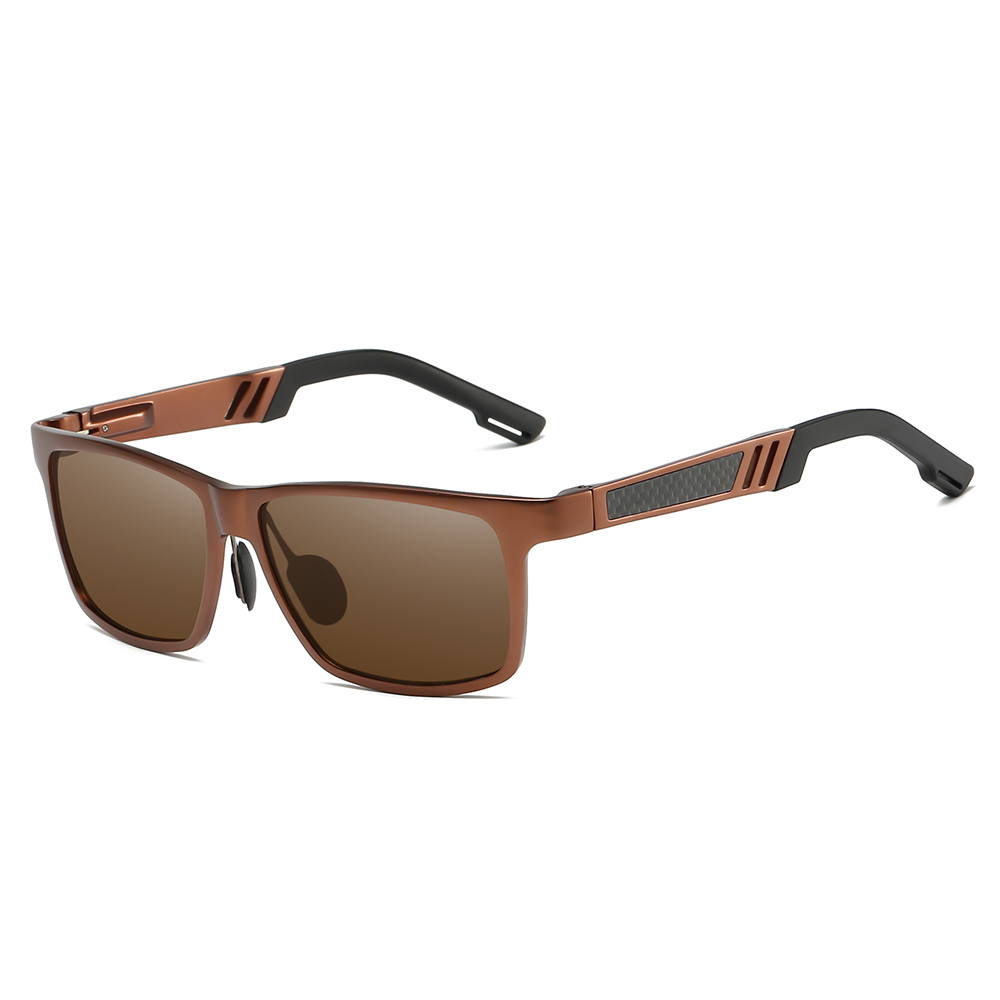 Wholesale Men's Awesome Business Casual Sunglasses Custom Aluminum Metal Wayfarer Sunglass for Daily Use Lifestyle Square Polarized Glasses
