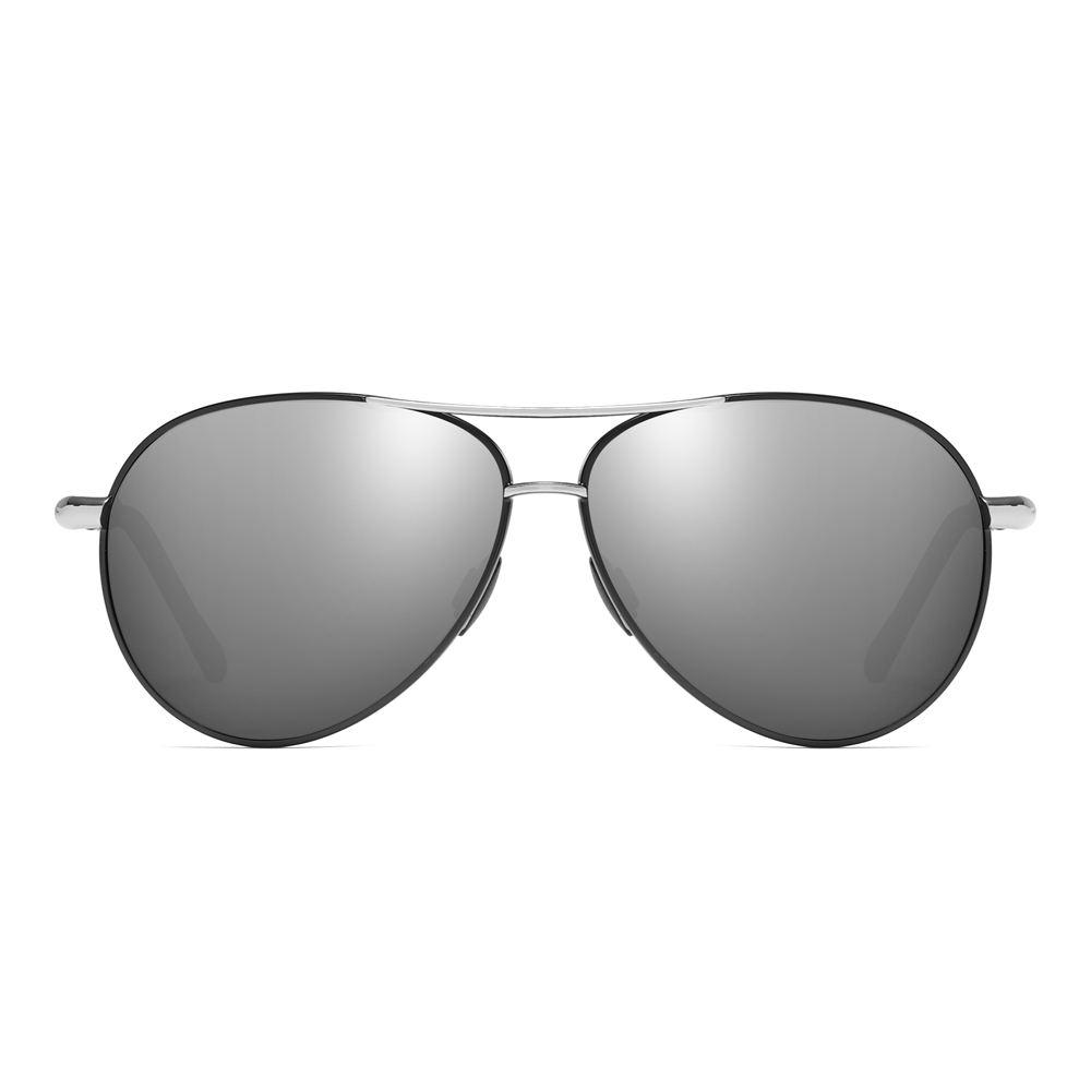 Wholesale Mens Delicate Metal Polarized Aviator Sun Glasses with Striking Nodes on Spring Temple Versatile Pilot Sunglasses for Everyday Use