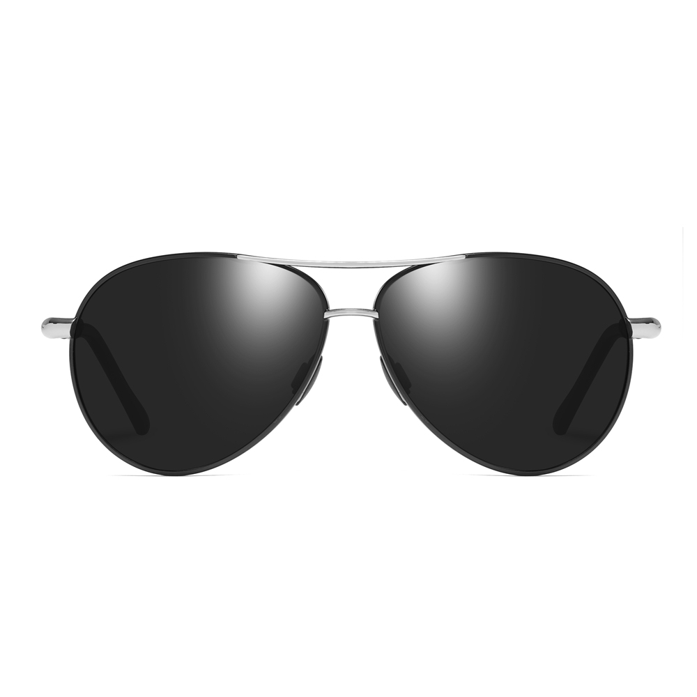 Wholesale Mens Delicate Metal Polarized Aviator Sun Glasses with Striking Nodes on Spring Temple Versatile Pilot Sunglasses for Everyday Use