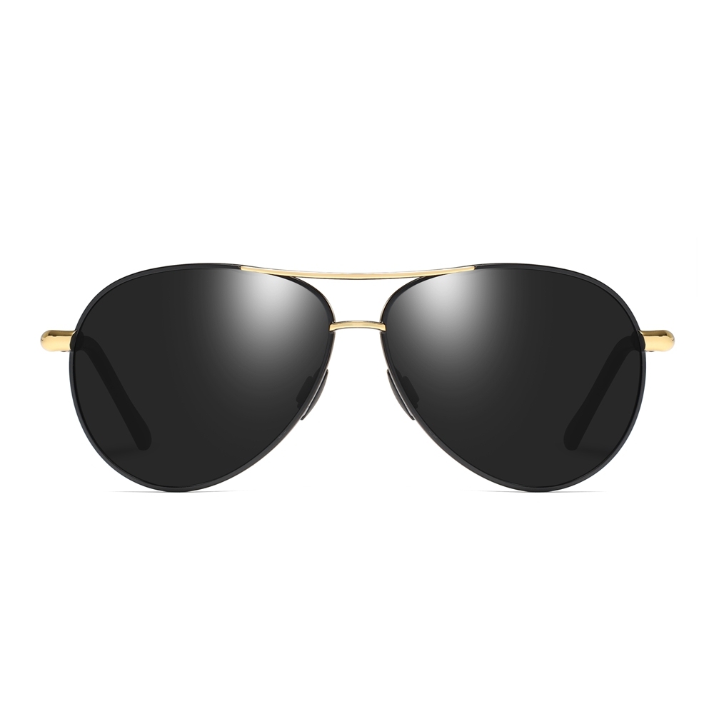 Wholesale Mens Delicate Metal Polarized Aviator Sun Glasses with Striking Nodes on Spring Temple Versatile Pilot Sunglasses for Everyday Use