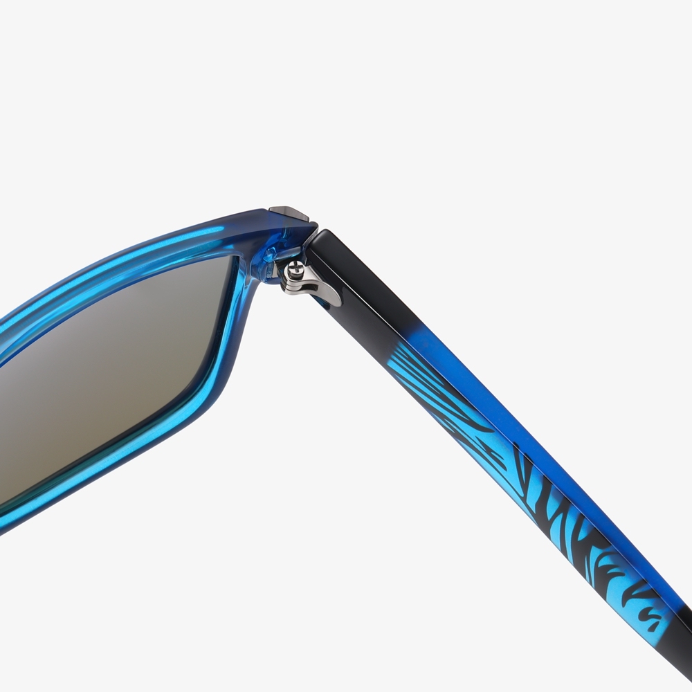 Custom Plastic Edgy Multi Color Mirror Polarized Skateboard Sunglasses for Youth Pop Culture Streetwear Square Wayfarer Sunglass Bulk Wholesale