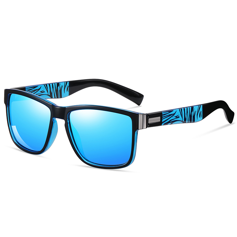 Custom Plastic Edgy Multi Color Mirror Polarized Skateboard Sunglasses for Youth Pop Culture Streetwear Square Wayfarer Sunglass Bulk Wholesale
