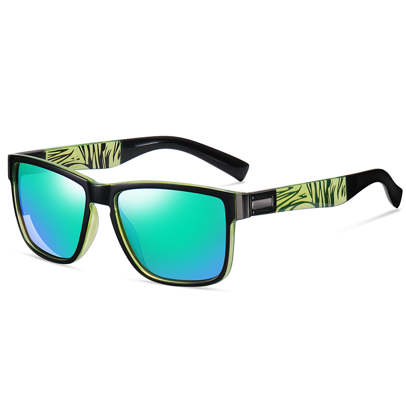 Custom Plastic Edgy Multi Color Mirror Polarized Skateboard Sunglasses for Youth Pop Culture Streetwear Square Wayfarer Sunglass Bulk Wholesale