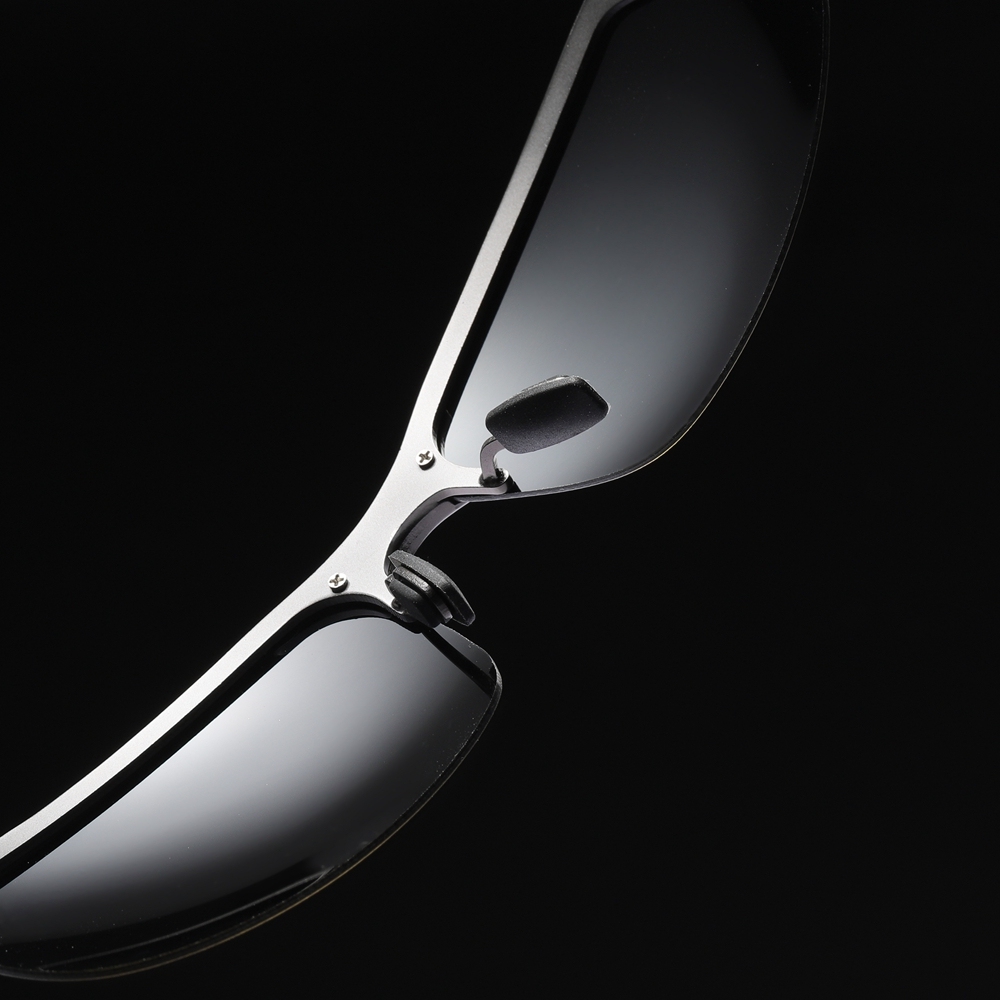 Custom Metal Sport Semi-rimless Polarized Sunglass for Men's Mountain Hiking Sun Glasses Active Lifestyle Sunglasses with Aluminum Arms Online Bulk