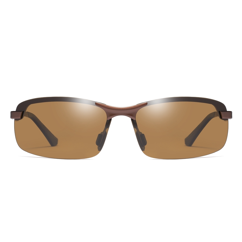 Custom Metal Sport Semi-rimless Polarized Sunglass for Men's Mountain Hiking Sun Glasses Active Lifestyle Sunglasses with Aluminum Arms Online Bulk