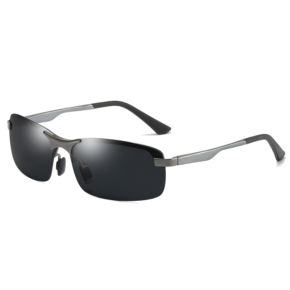 Custom Metal Sport Semi-rimless Polarized Sunglass for Men's Mountain Hiking Sun Glasses Active Lifestyle Sunglasses with Aluminum Arms Online Bulk
