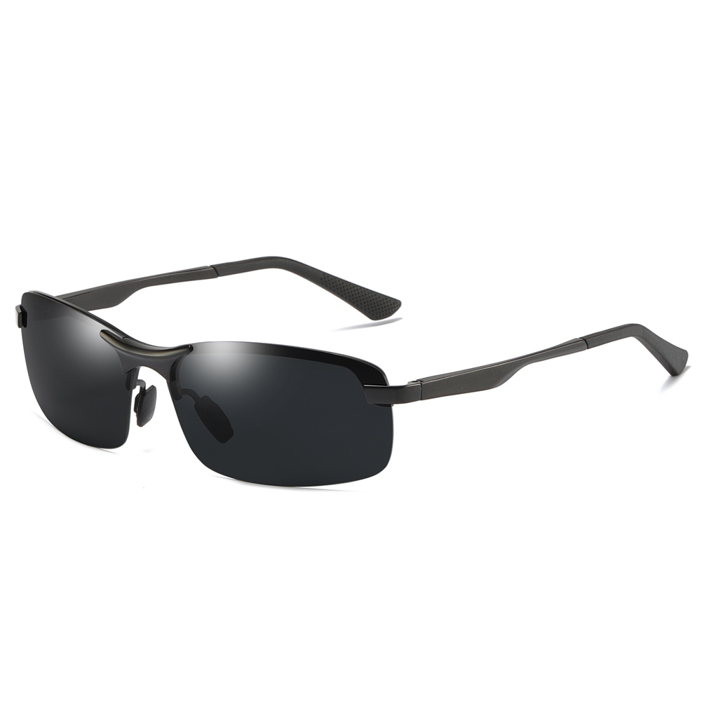 Custom Metal Sport Semi-rimless Polarized Sunglass for Men's Mountain Hiking Sun Glasses Active Lifestyle Sunglasses with Aluminum Arms Online Bulk