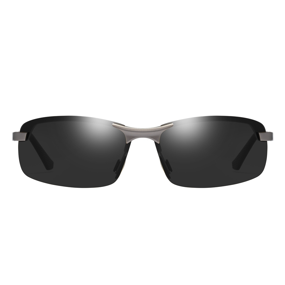 Custom Metal Sport Semi-rimless Polarized Sunglass for Men's Mountain Hiking Sun Glasses Active Lifestyle Sunglasses with Aluminum Arms Online Bulk