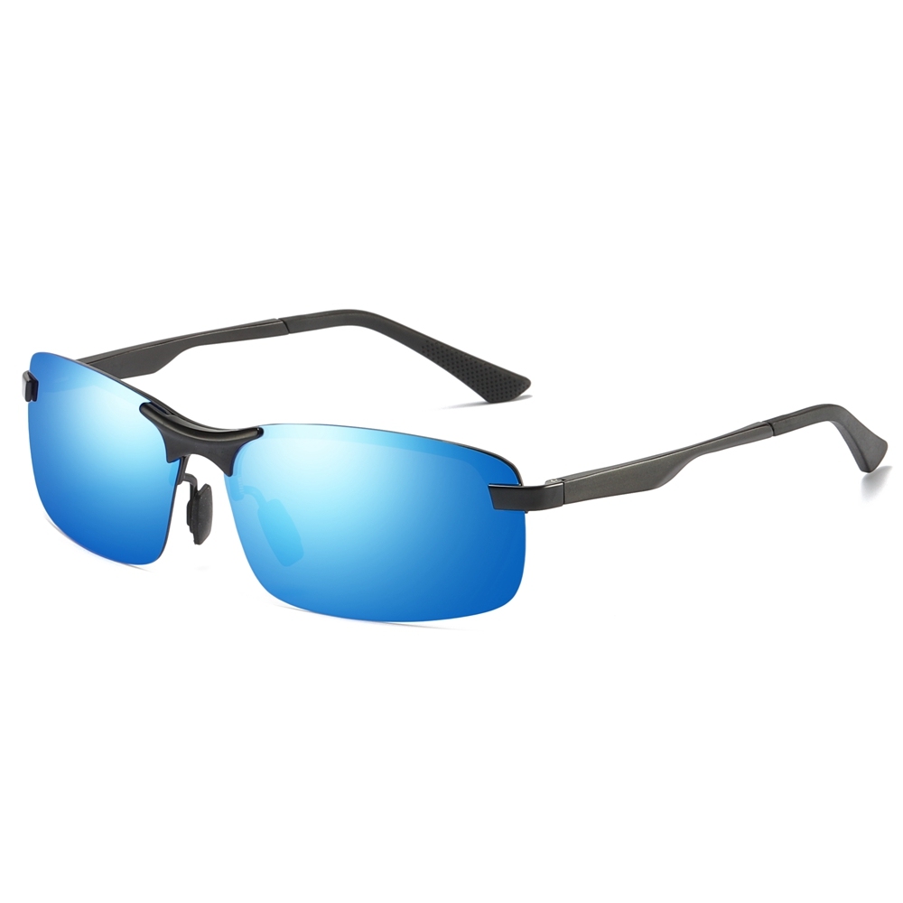 Custom Metal Sport Semi-rimless Polarized Sunglass for Men's Mountain Hiking Sun Glasses Active Lifestyle Sunglasses with Aluminum Arms Online Bulk