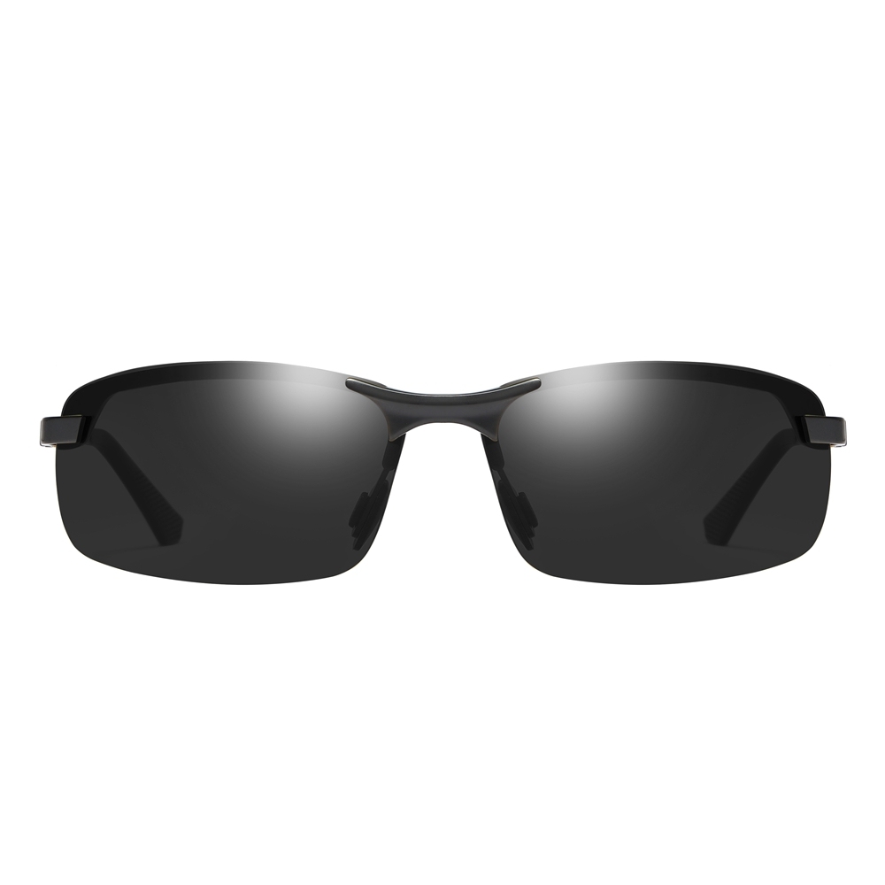 Custom Metal Sport Semi-rimless Polarized Sunglass for Men's Mountain Hiking Sun Glasses Active Lifestyle Sunglasses with Aluminum Arms Online Bulk