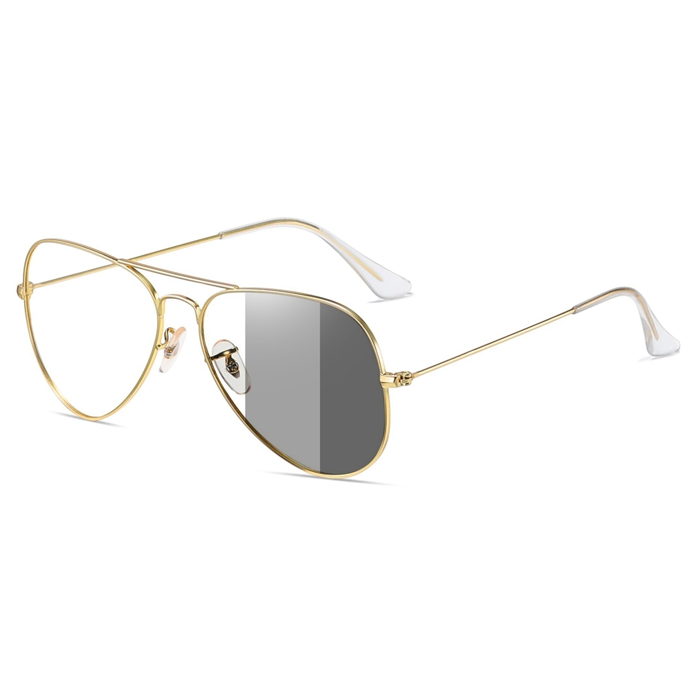 Wholesale Clear Photochromic Pilot Sunglasses for All Day Use Non-prescription Glasses with Transition Lenses RB3025 Aviator Evolve Everglasses