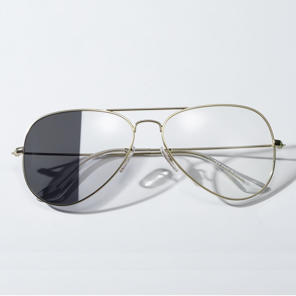 Wholesale Clear Photochromic Pilot Sunglasses for All Day Use Non-prescription Glasses with Transition Lenses RB3025 Aviator Evolve Everglasses