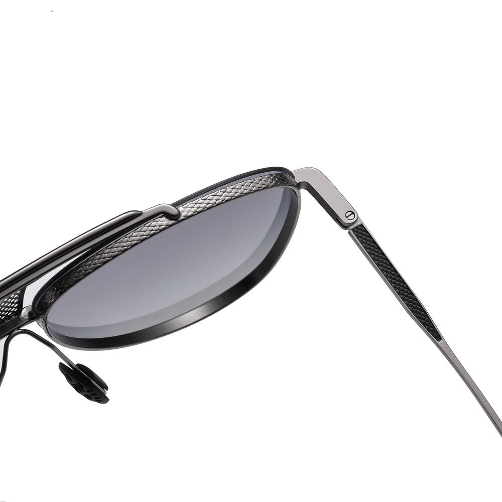 Wholesale Men's Luxury Teardrop Aviator Polarised Sunglasses for Gentlemen Unique Brow Bar Mesh Bridge Rimless Metal Business Fashion Sun Glasses