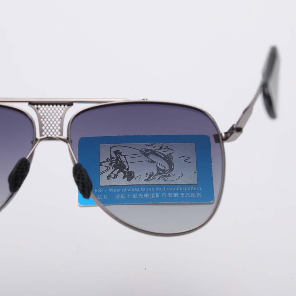 Wholesale Men's Luxury Teardrop Aviator Polarised Sunglasses for Gentlemen Unique Brow Bar Mesh Bridge Rimless Metal Business Fashion Sun Glasses