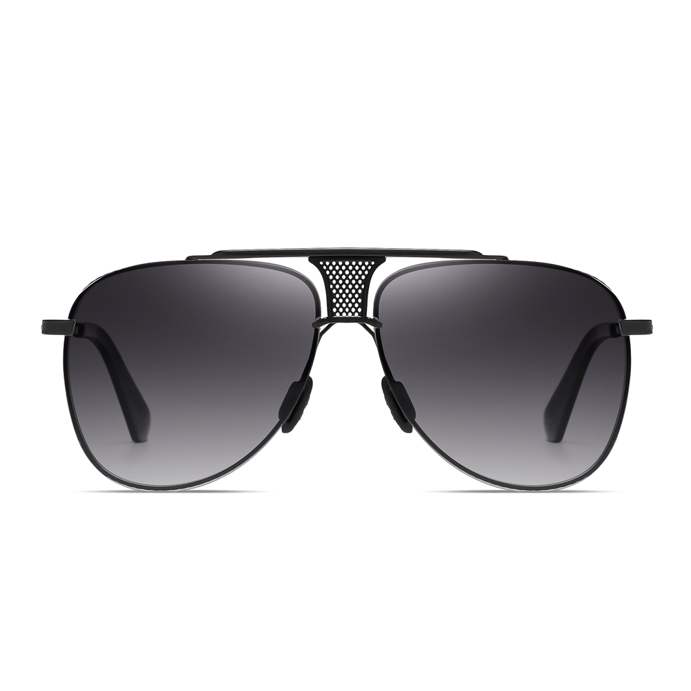 Wholesale Men's Luxury Teardrop Aviator Polarised Sunglasses for Gentlemen Unique Brow Bar Mesh Bridge Rimless Metal Business Fashion Sun Glasses
