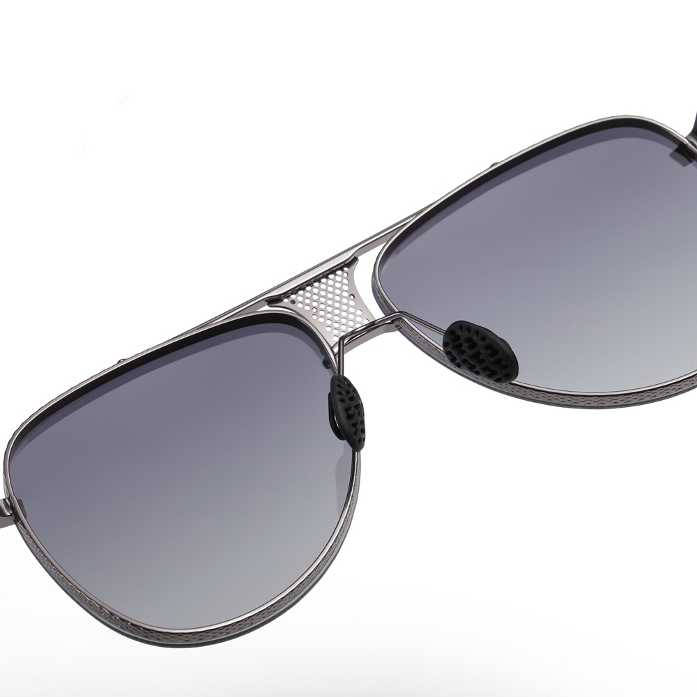 Wholesale Men's Luxury Teardrop Aviator Polarised Sunglasses for Gentlemen Unique Brow Bar Mesh Bridge Rimless Metal Business Fashion Sun Glasses