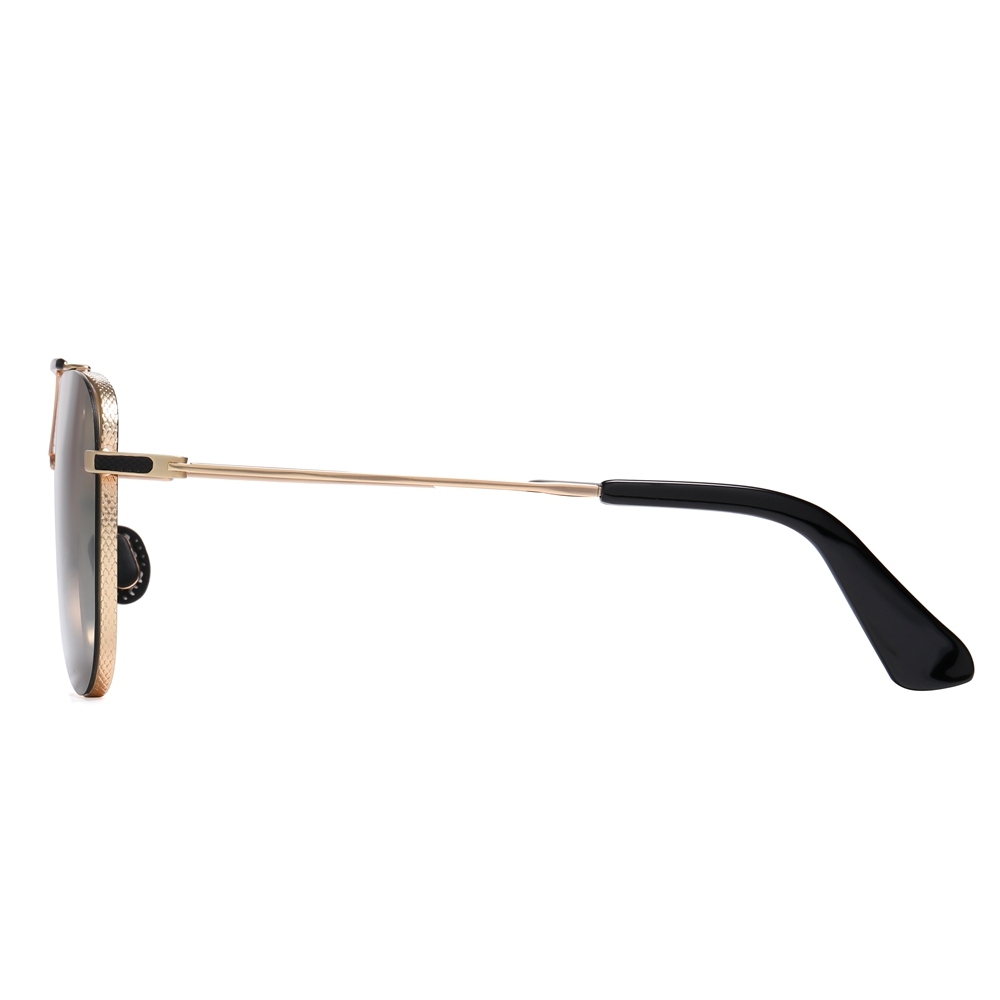 Wholesale Men's Luxury Teardrop Aviator Polarised Sunglasses for Gentlemen Unique Brow Bar Mesh Bridge Rimless Metal Business Fashion Sun Glasses