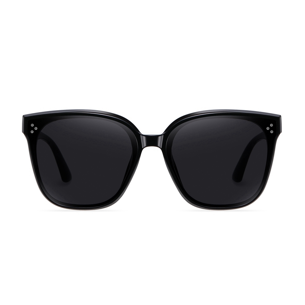 Custom Logo Trending Korean Style GM Rick Replica Sunglasses for Men Women TR90 Oversized Square Flatba Frame 3 Circular Pins on Flat Nylon Lenses
