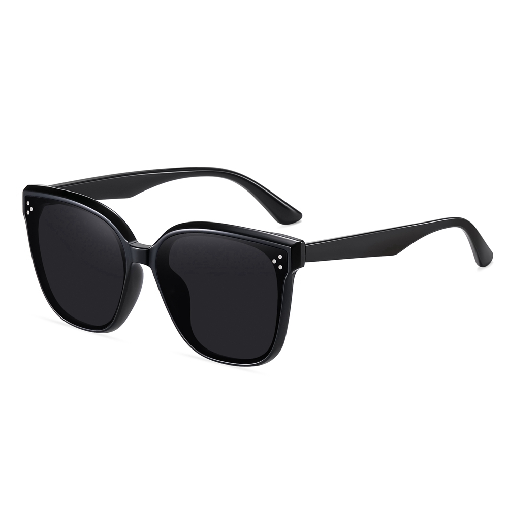 Custom Logo Trending Korean Style GM Rick Replica Sunglasses for Men Women TR90 Oversized Square Flatba Frame 3 Circular Pins on Flat Nylon Lenses