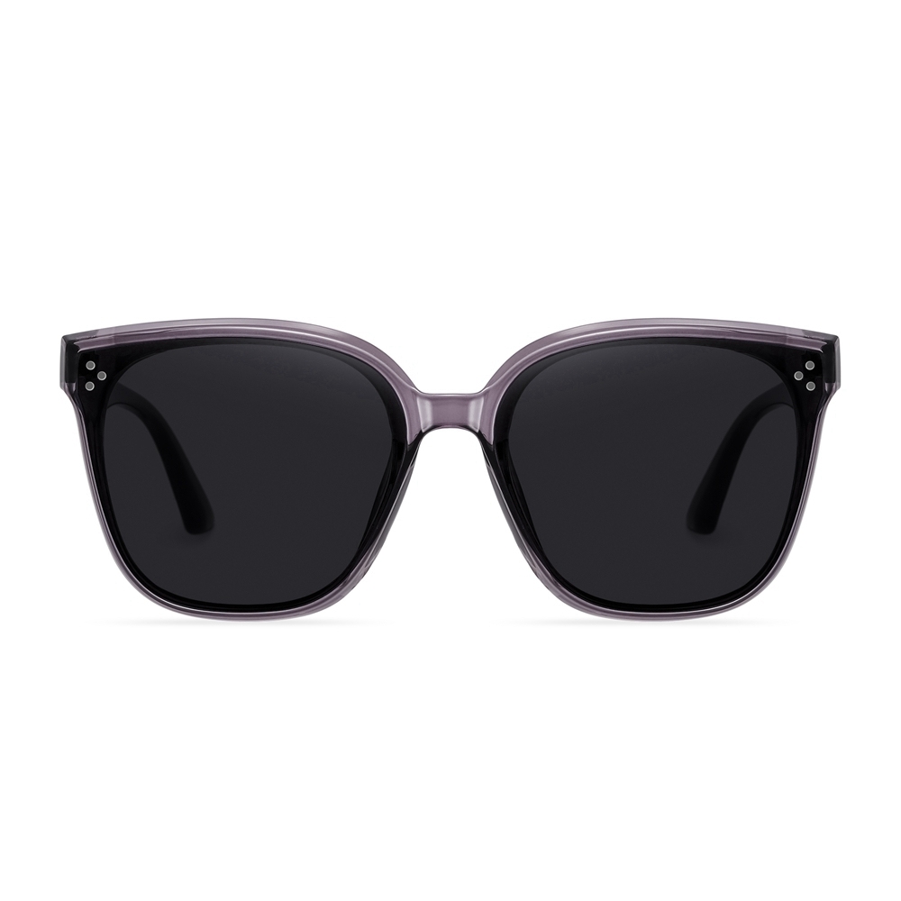 Custom Logo Trending Korean Style GM Rick Replica Sunglasses for Men Women TR90 Oversized Square Flatba Frame 3 Circular Pins on Flat Nylon Lenses