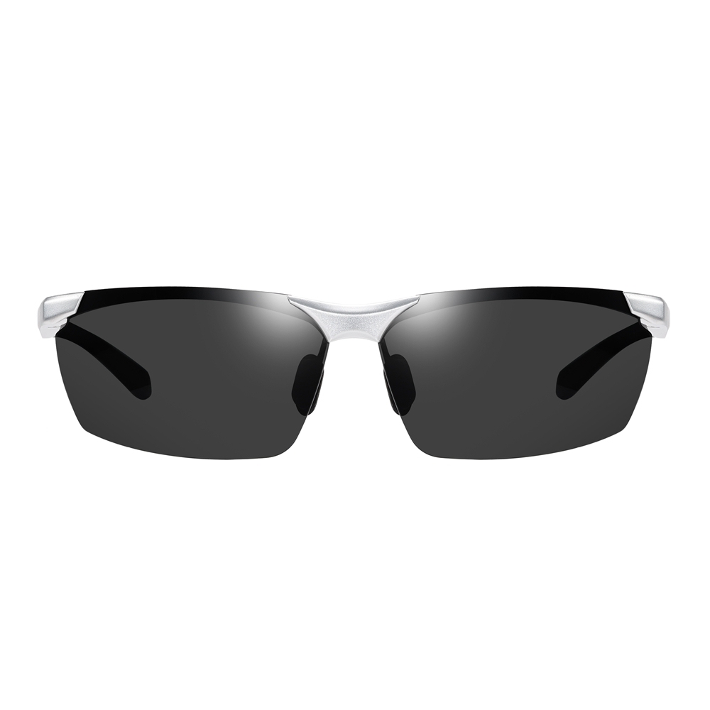 Custom Aluminum Sports Polarized Sunglass for Running Eyewear with Logo Men's Lightweight Semi-rimless Wrap Sunglasses Wholesale Online