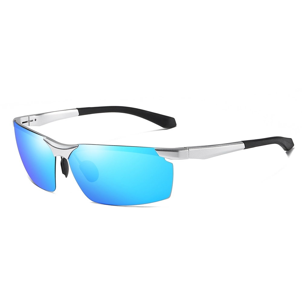 Custom Aluminum Sports Polarized Sunglass for Running Eyewear with Logo Men's Lightweight Semi-rimless Wrap Sunglasses Wholesale Online