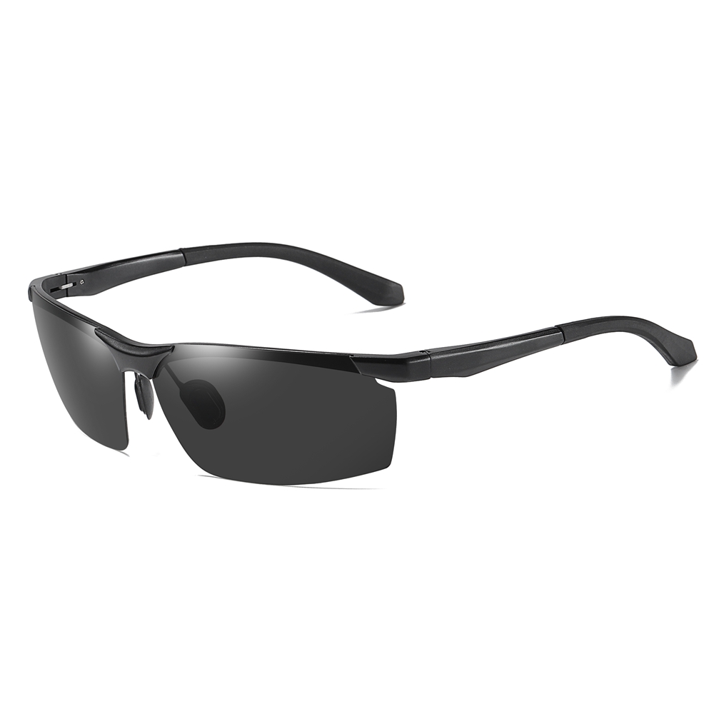 Custom Aluminum Sports Polarized Sunglass for Running Eyewear with Logo Men's Lightweight Semi-rimless Wrap Sunglasses Wholesale Online