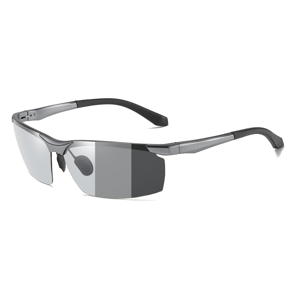 Custom Aluminum Sports Polarized Sunglass for Running Eyewear with Logo Men's Lightweight Semi-rimless Wrap Sunglasses Wholesale Online