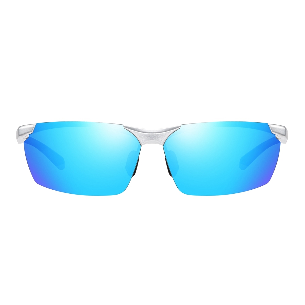 Custom Aluminum Sports Polarized Sunglass for Running Eyewear with Logo Men's Lightweight Semi-rimless Wrap Sunglasses Wholesale Online