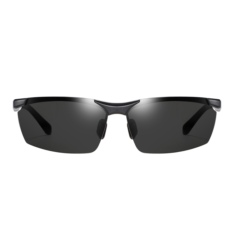 Custom Aluminum Sports Polarized Sunglass for Running Eyewear with Logo Men's Lightweight Semi-rimless Wrap Sunglasses Wholesale Online