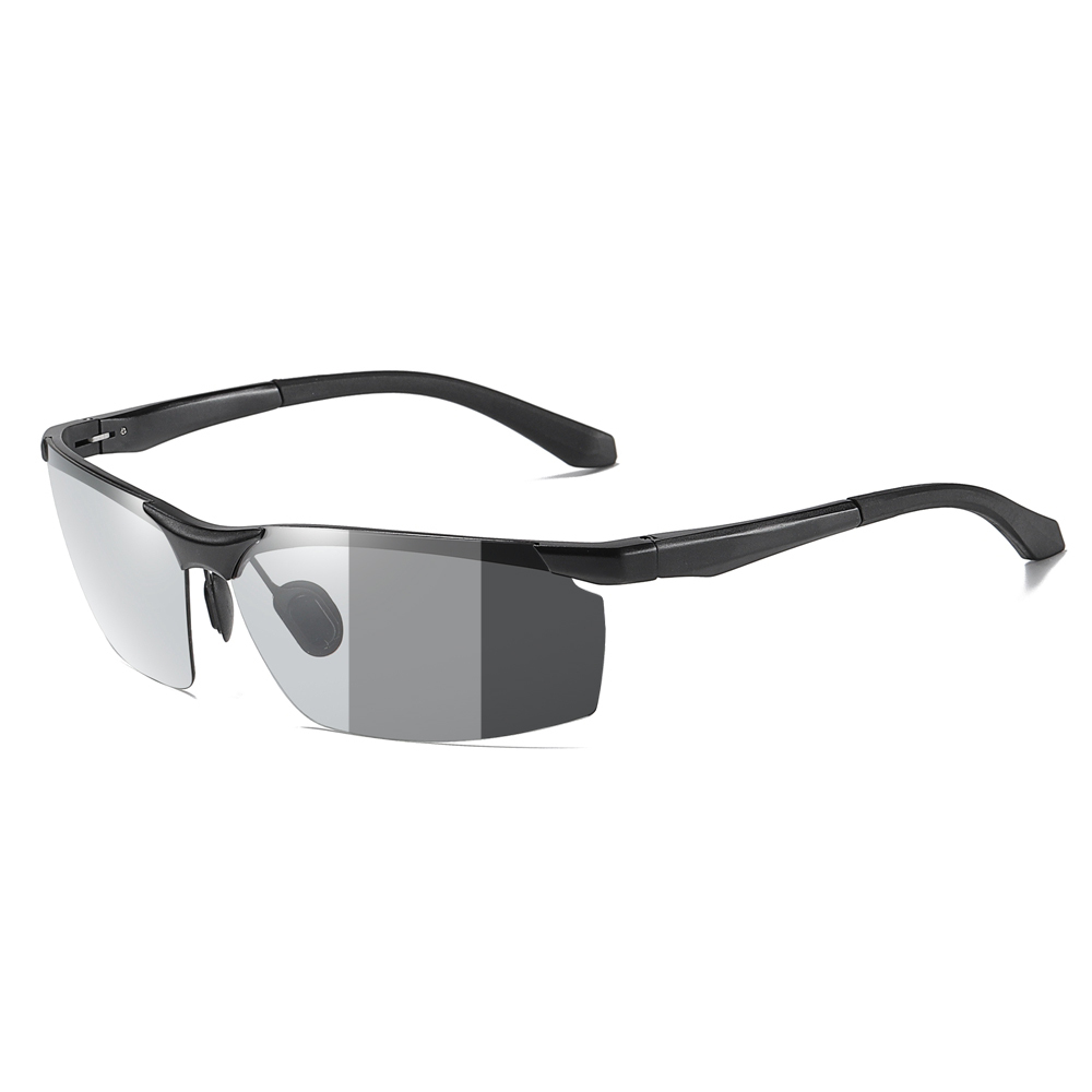 Custom Aluminum Sports Polarized Sunglass for Running Eyewear with Logo Men's Lightweight Semi-rimless Wrap Sunglasses Wholesale Online