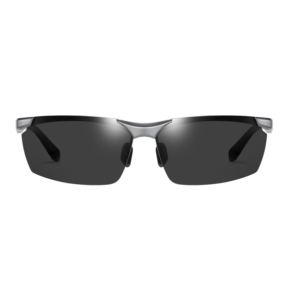 Custom Aluminum Sports Polarized Sunglass for Running Eyewear with Logo Men's Lightweight Semi-rimless Wrap Sunglasses Wholesale Online