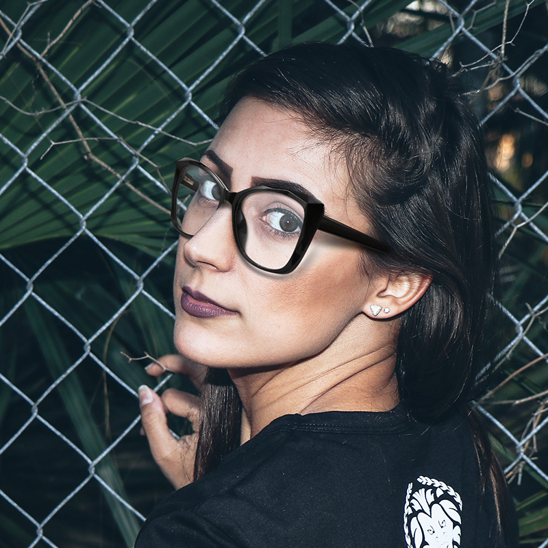 Custom Square Cat Eye Non-prescription Clear Glasses with Blue Light Filter for Women Aesthetic Eyewear Fashionable Fake Eyeglasses Wholesale