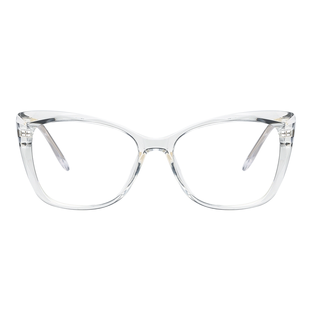Custom Square Cat Eye Non-prescription Clear Glasses with Blue Light Filter for Women Aesthetic Eyewear Fashionable Fake Eyeglasses Wholesale