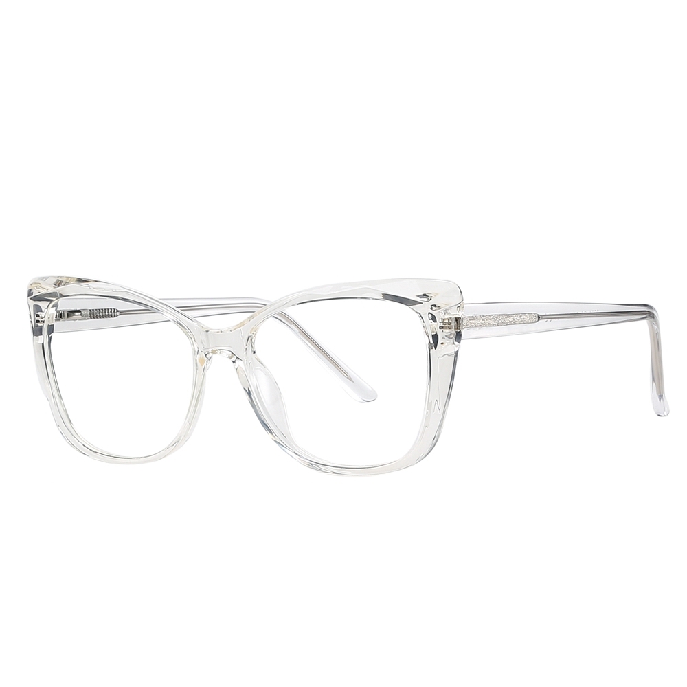Custom Square Cat Eye Non-prescription Clear Glasses with Blue Light Filter for Women Aesthetic Eyewear Fashionable Fake Eyeglasses Wholesale