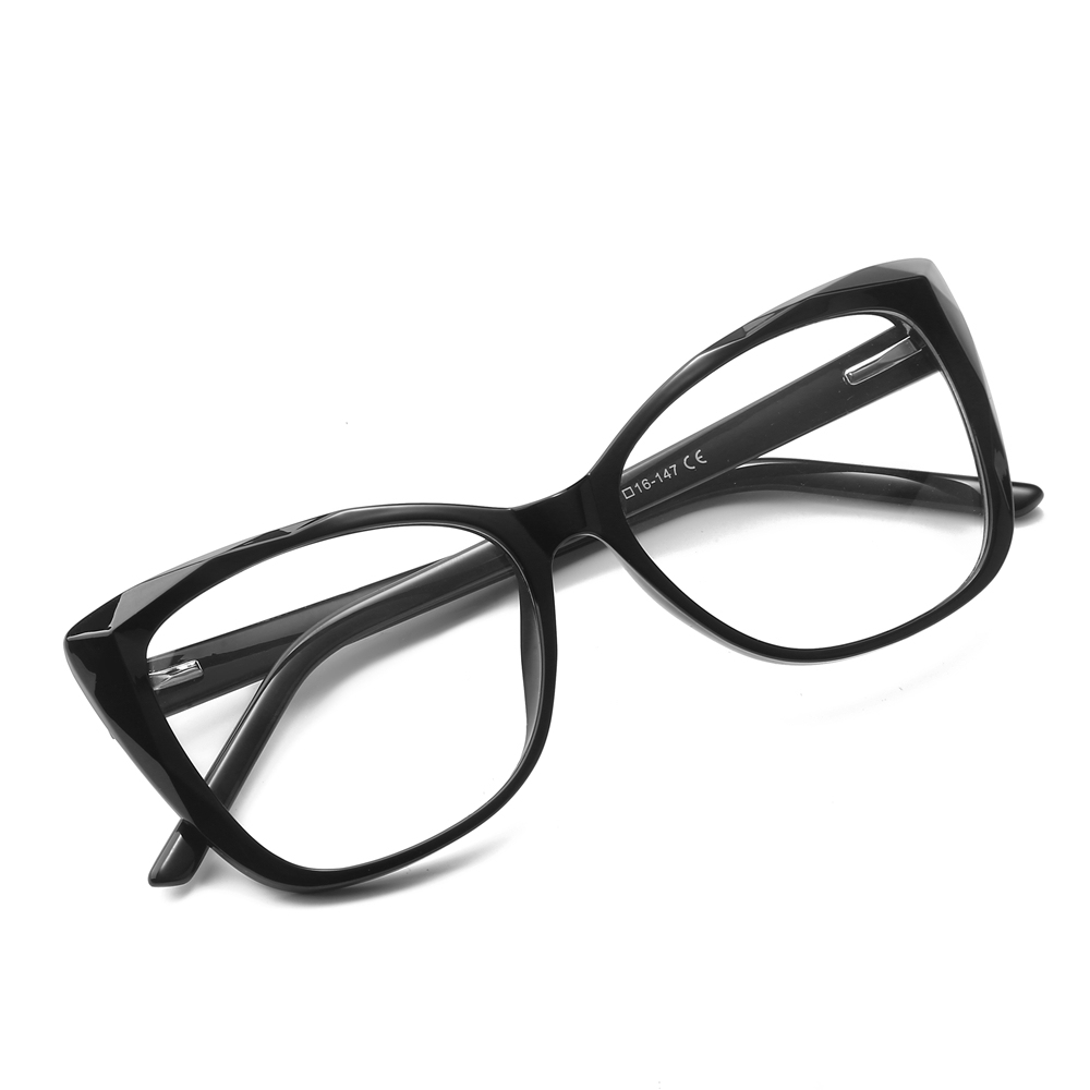 Custom Square Cat Eye Non-prescription Clear Glasses with Blue Light Filter for Women Aesthetic Eyewear Fashionable Fake Eyeglasses Wholesale