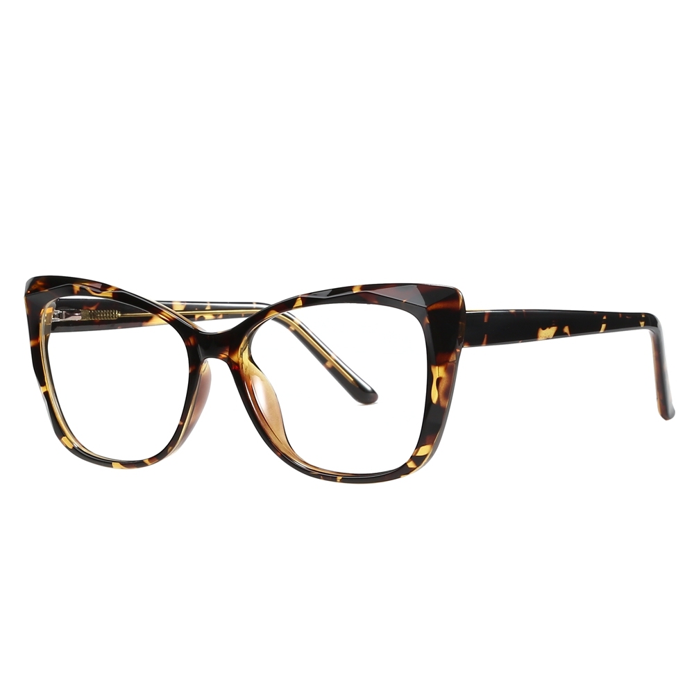Custom Square Cat Eye Non-prescription Clear Glasses with Blue Light Filter for Women Aesthetic Eyewear Fashionable Fake Eyeglasses Wholesale