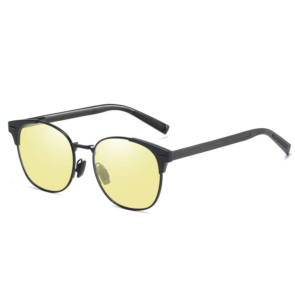 Custom Unisex Modern Square Sunglasses for Daily Wear Unique Design Metal Frame Single Bridge Aluminum Temple Polarized Fashion Sun Glasses