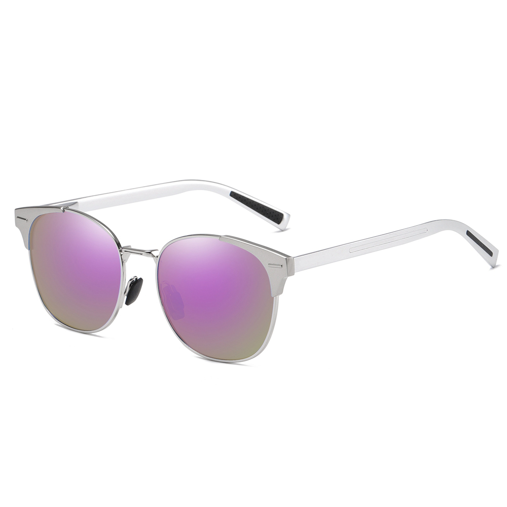 Custom Unisex Modern Square Sunglasses for Daily Wear Unique Design Metal Frame Single Bridge Aluminum Temple Polarized Fashion Sun Glasses