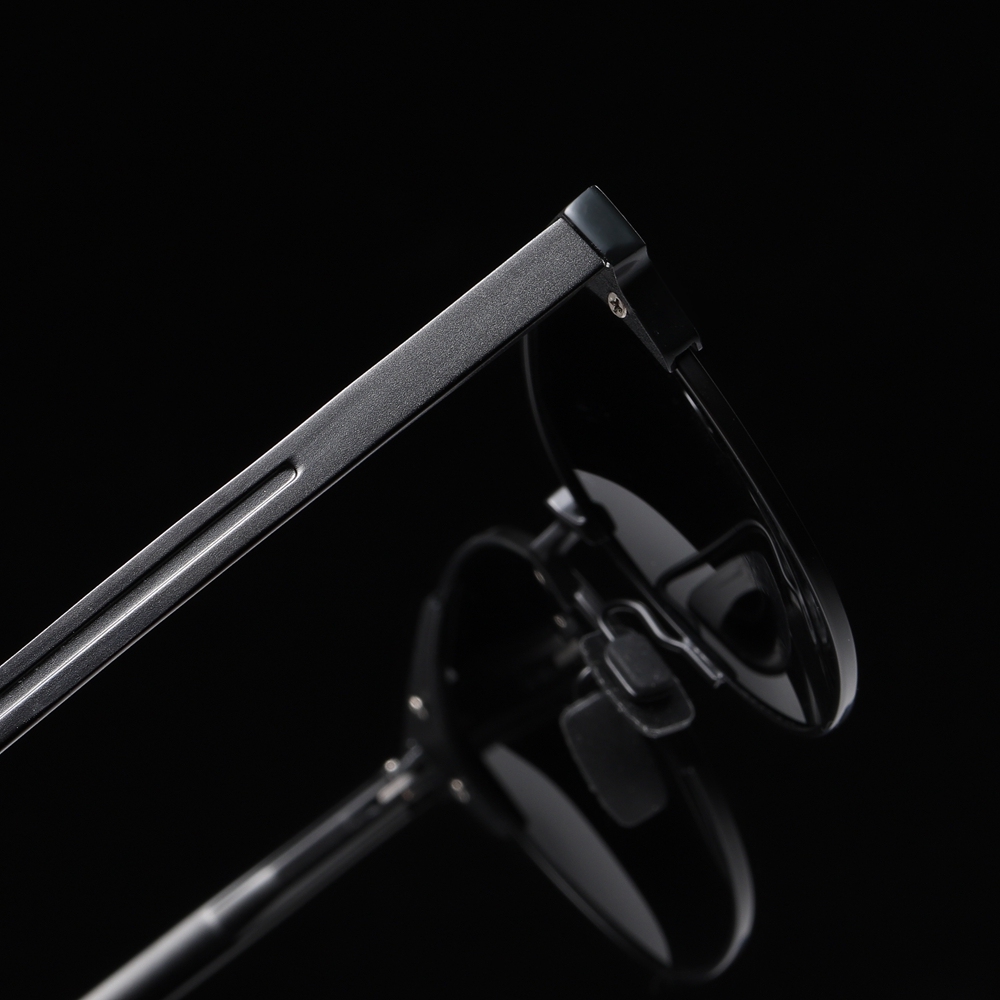 Custom Unisex Modern Square Sunglasses for Daily Wear Unique Design Metal Frame Single Bridge Aluminum Temple Polarized Fashion Sun Glasses