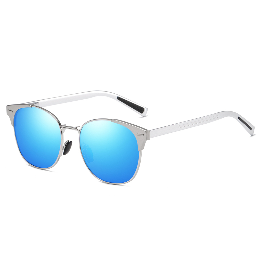 Custom Unisex Modern Square Sunglasses for Daily Wear Unique Design Metal Frame Single Bridge Aluminum Temple Polarized Fashion Sun Glasses