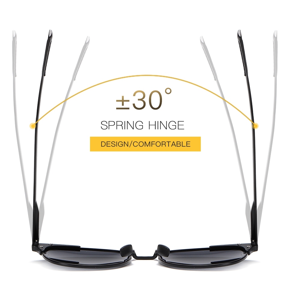 Custom Unisex Modern Square Sunglasses for Daily Wear Unique Design Metal Frame Single Bridge Aluminum Temple Polarized Fashion Sun Glasses