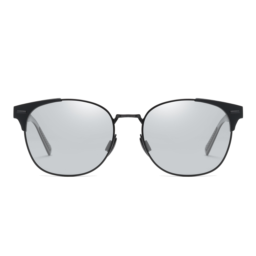Custom Unisex Modern Square Sunglasses for Daily Wear Unique Design Metal Frame Single Bridge Aluminum Temple Polarized Fashion Sun Glasses