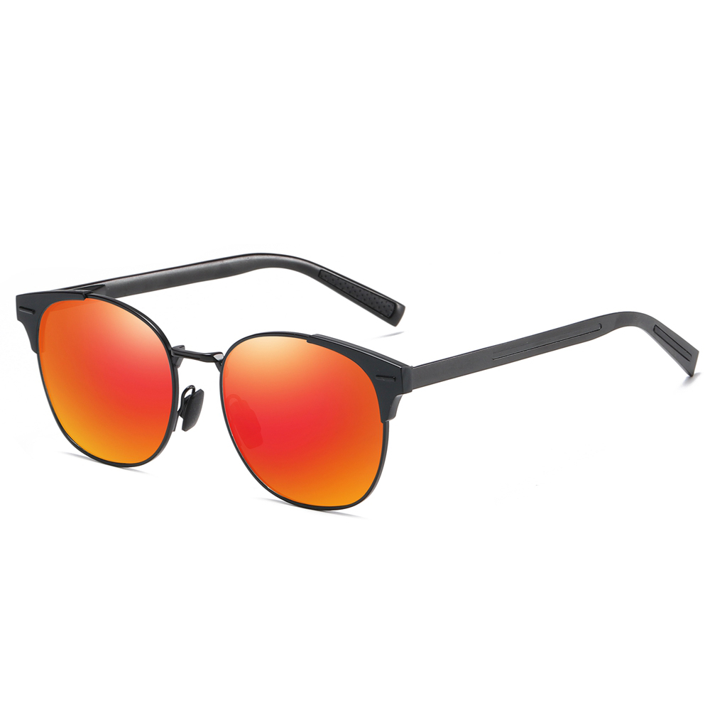 Custom Unisex Modern Square Sunglasses for Daily Wear Unique Design Metal Frame Single Bridge Aluminum Temple Polarized Fashion Sun Glasses