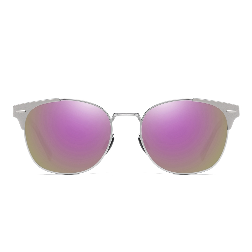 Custom Unisex Modern Square Sunglasses for Daily Wear Unique Design Metal Frame Single Bridge Aluminum Temple Polarized Fashion Sun Glasses
