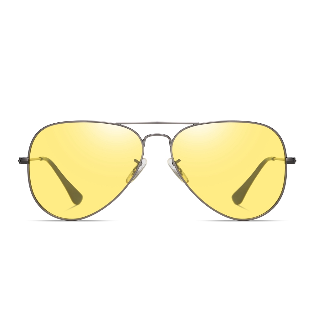 Wholesale Unisex Day and Night Anti Glare Glasses for Men Women with Light Responsive Lenses Aviator Metal Photochromic Driving Eyeglasses Online