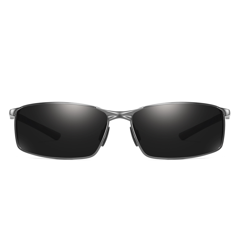 Wholesale Men's Sporty Looking Sunglasses for Active Lifestyle Durable Narrow Rectangle Metal Polarized Sunglass with Spring Hinge Online