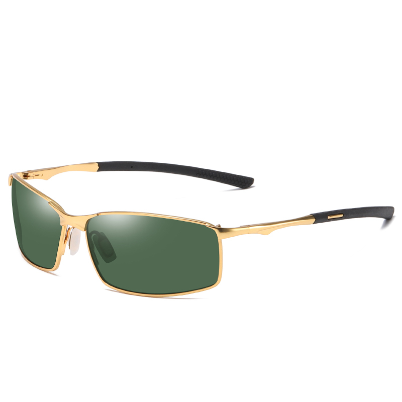 Wholesale Men's Sporty Looking Sunglasses for Active Lifestyle Durable Narrow Rectangle Metal Polarized Sunglass with Spring Hinge Online