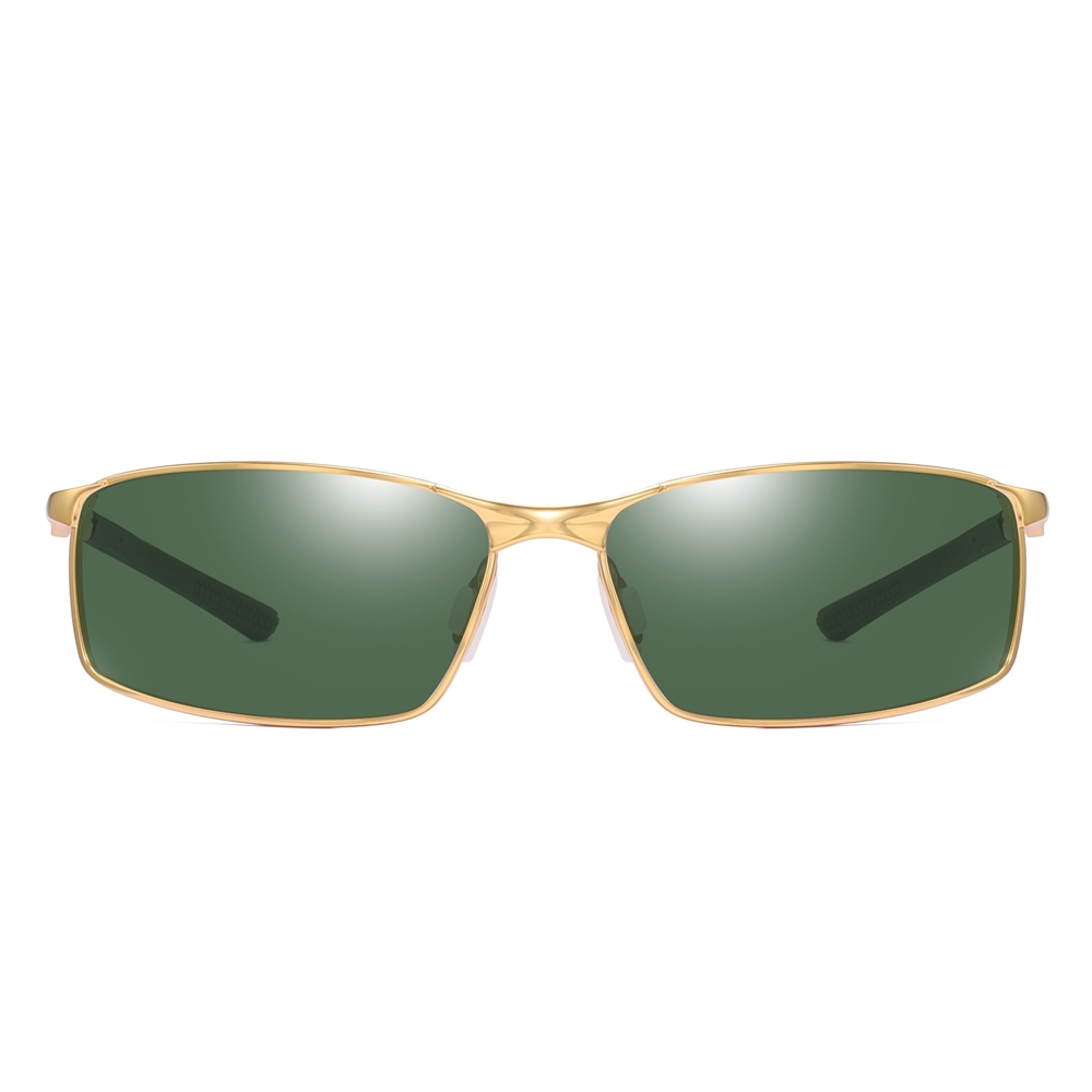 Wholesale Men's Sporty Looking Sunglasses for Active Lifestyle Durable Narrow Rectangle Metal Polarized Sunglass with Spring Hinge Online